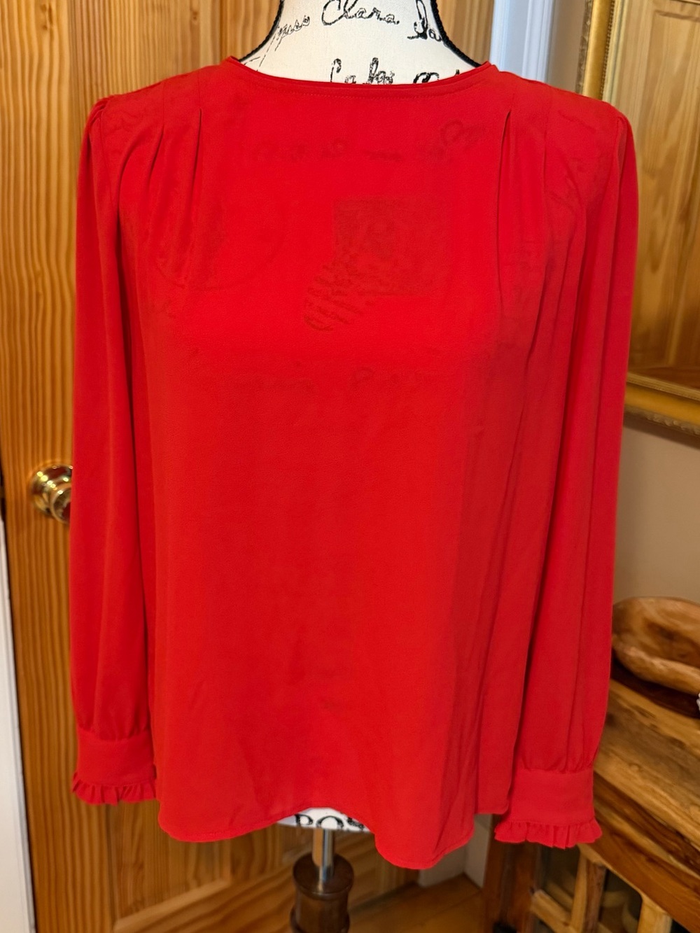 LOFT Red Long-Sleeve Women's Blouse. Size Small